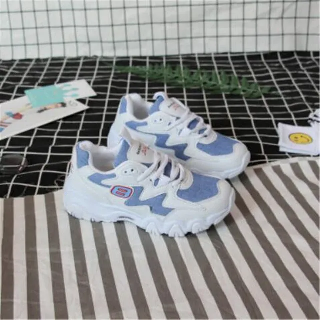 2018 Women's Vulcanize Shoes Lady Casual White Shoes Women Sneaker Black Leisure Thick Soled Shoes Flats Cross-tied Lace Up Soft