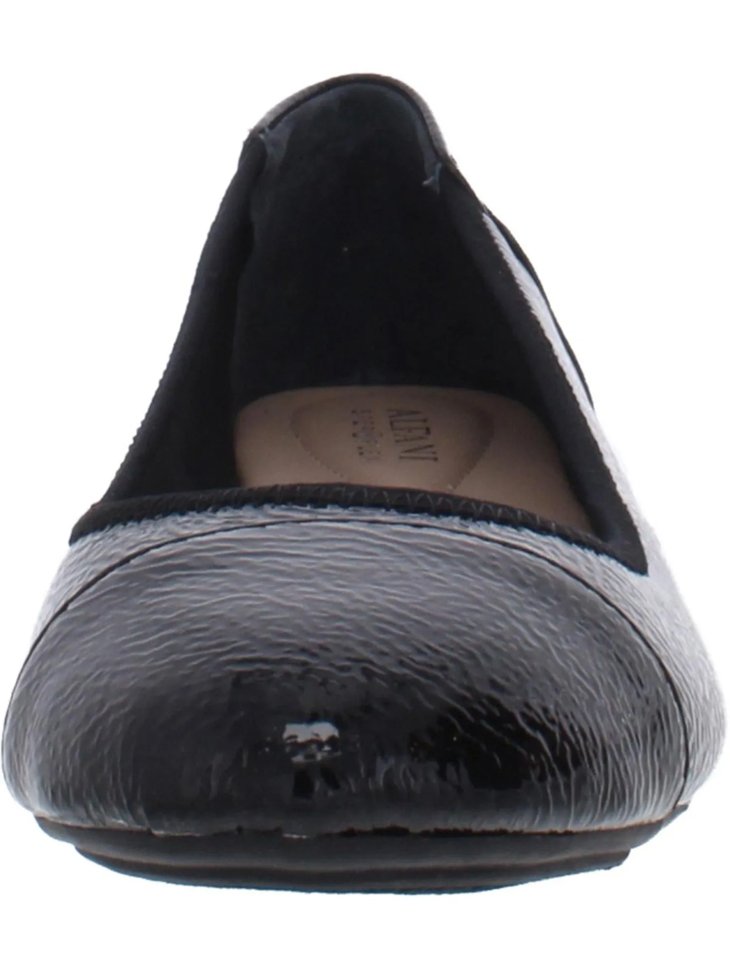 ALFANI Womens Black Padded Breathable Tavii Round Toe Slip On Ballet Flats M