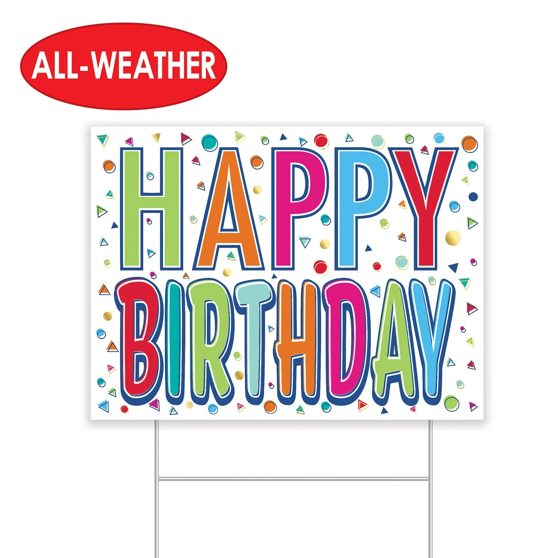 All Weather-Plastic Happy Birthday Party Yard Sign