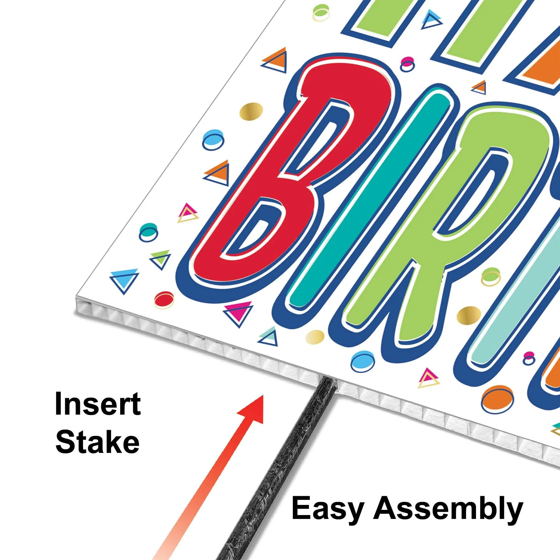 All Weather-Plastic Happy Birthday Party Yard Sign