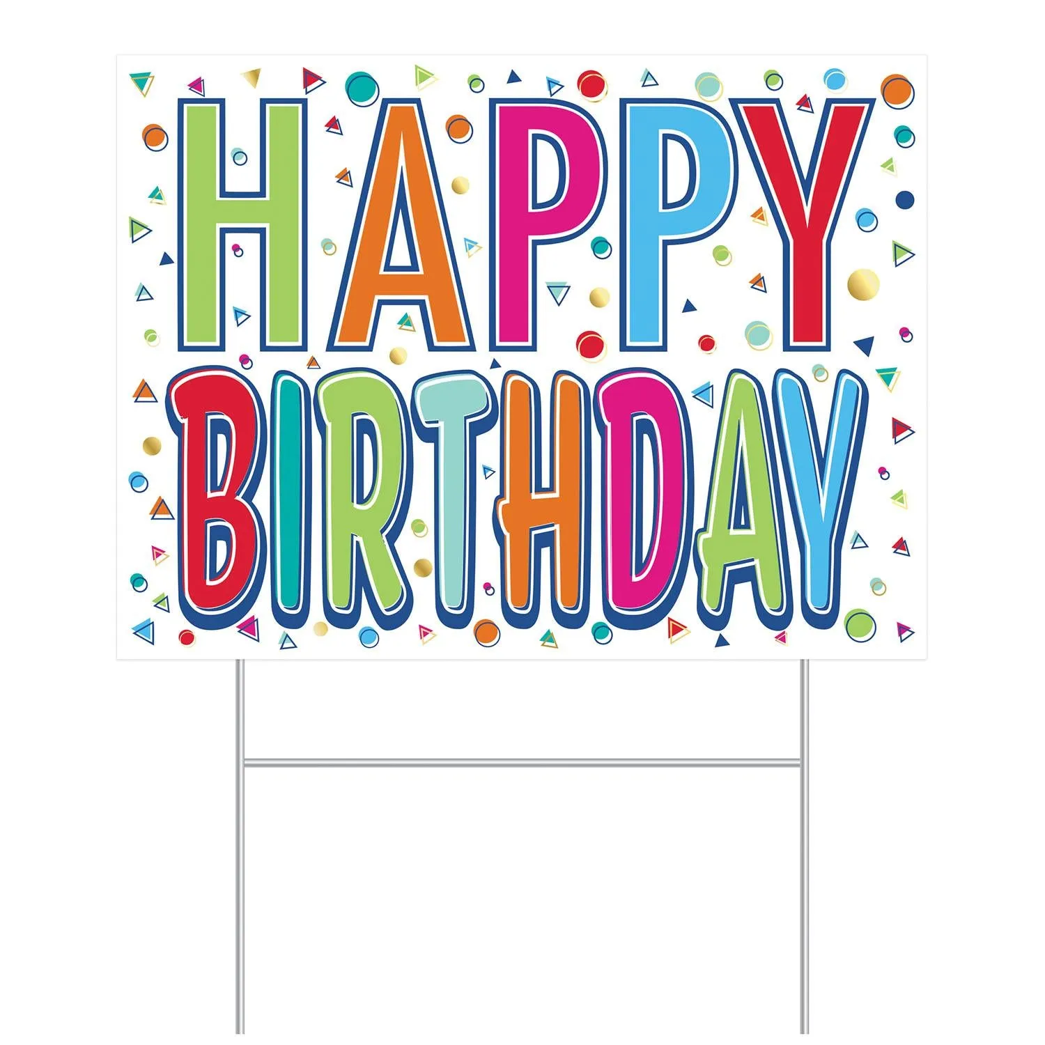 All Weather-Plastic Happy Birthday Party Yard Sign
