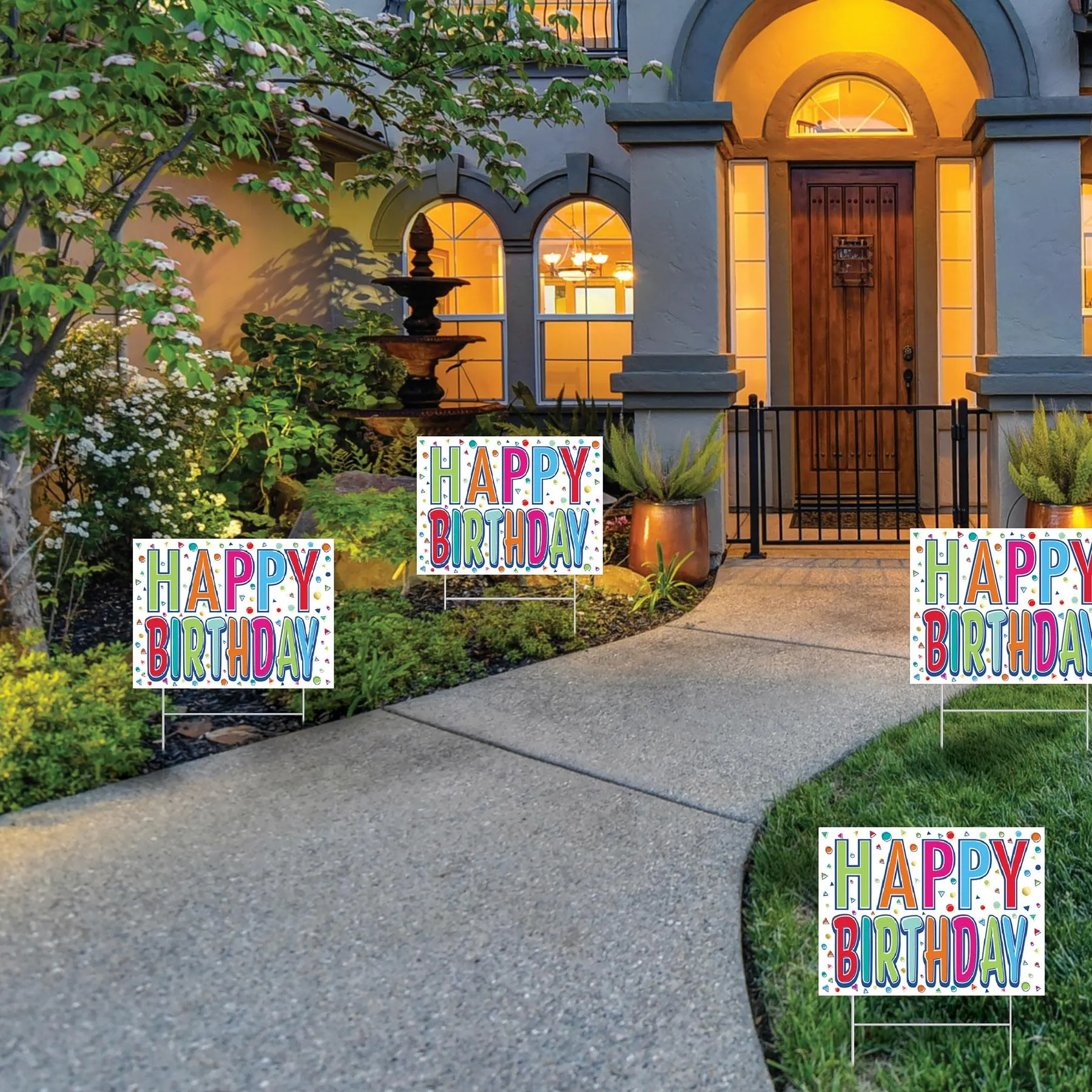 All Weather-Plastic Happy Birthday Party Yard Sign