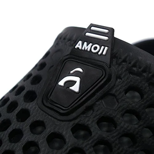 Amoji Garden Clogs Shoes Slippers Sandals Men Women Ladies Black 13US W/11US M