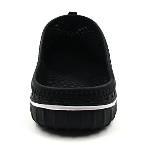 Amoji Garden Clogs Shoes Slippers Sandals Men Women Ladies Black 13US W/11US M