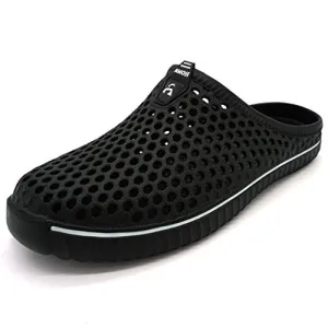 Amoji Garden Clogs Shoes Slippers Sandals Men Women Ladies Black 13US W/11US M