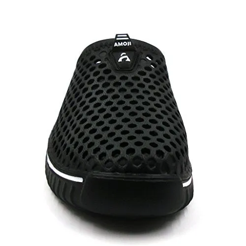 Amoji Garden Clogs Shoes Slippers Sandals Men Women Ladies Black 13US W/11US M