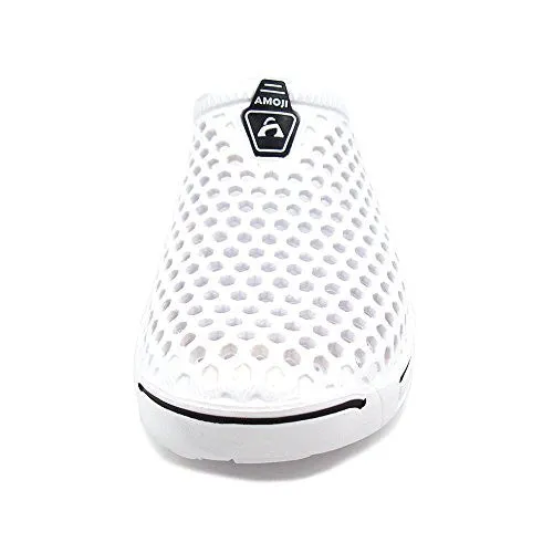 Amoji Unisex Garden Clogs Shoes Sandals Slippers White 9US W/8US M