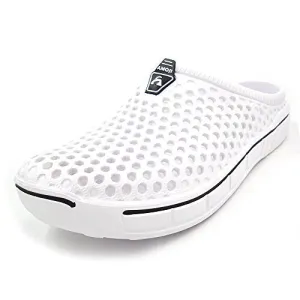 Amoji Unisex Garden Clogs Shoes Sandals Slippers White 9US W/8US M