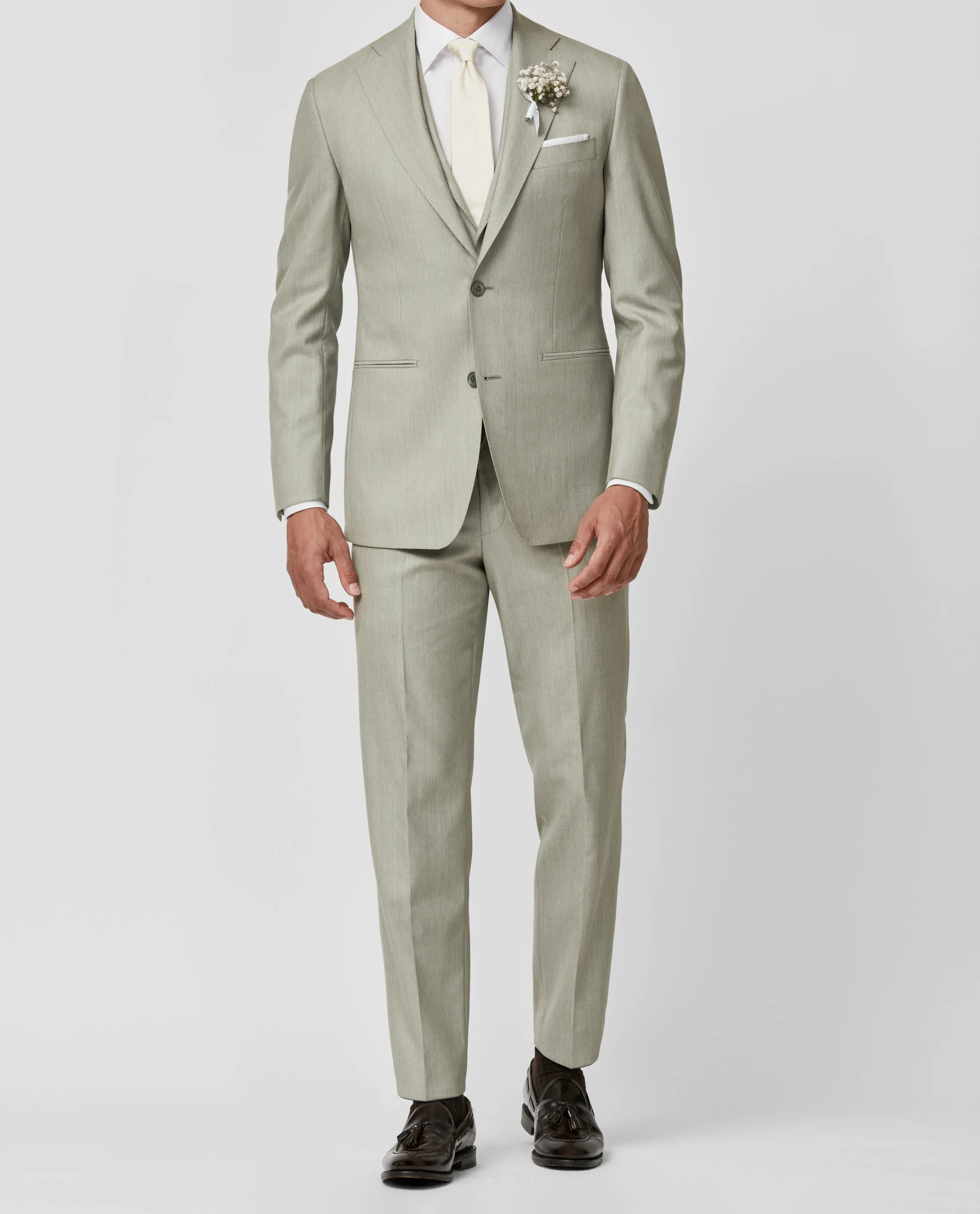 Angelico 365 Doppio Ritorto S130 Merino Wool Twill Smoke Grey Mélange