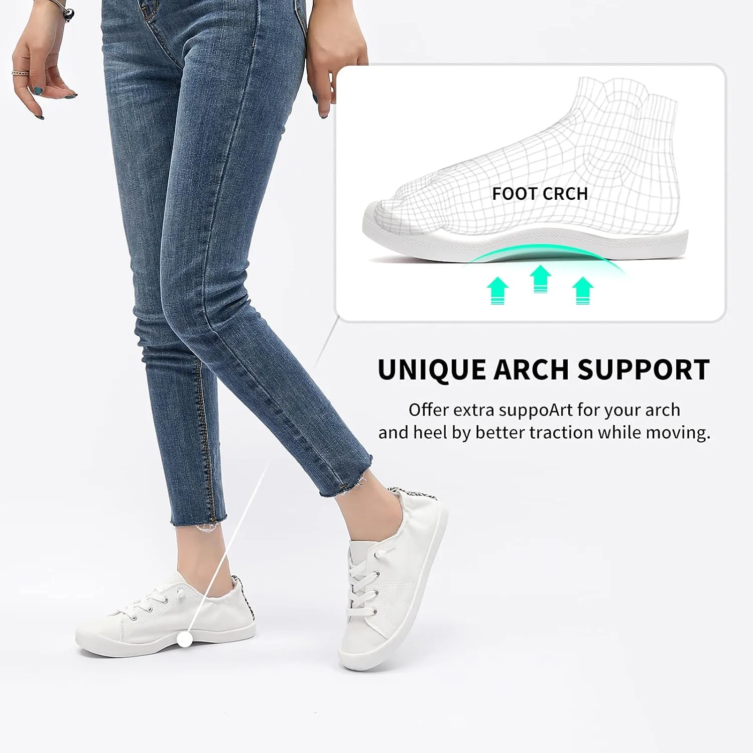 BENPAO Womens Canvas Slip On Shoes White Black Fashion Sneakers Loafers Shoes for Women
