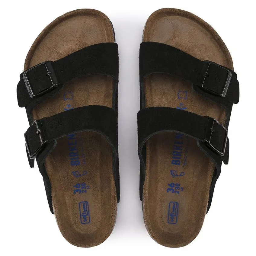 Birkenstock Arizona Suede Leather Soft Footbed - Black