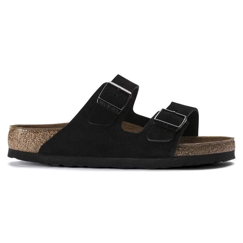 Birkenstock Arizona Suede Leather Soft Footbed - Black