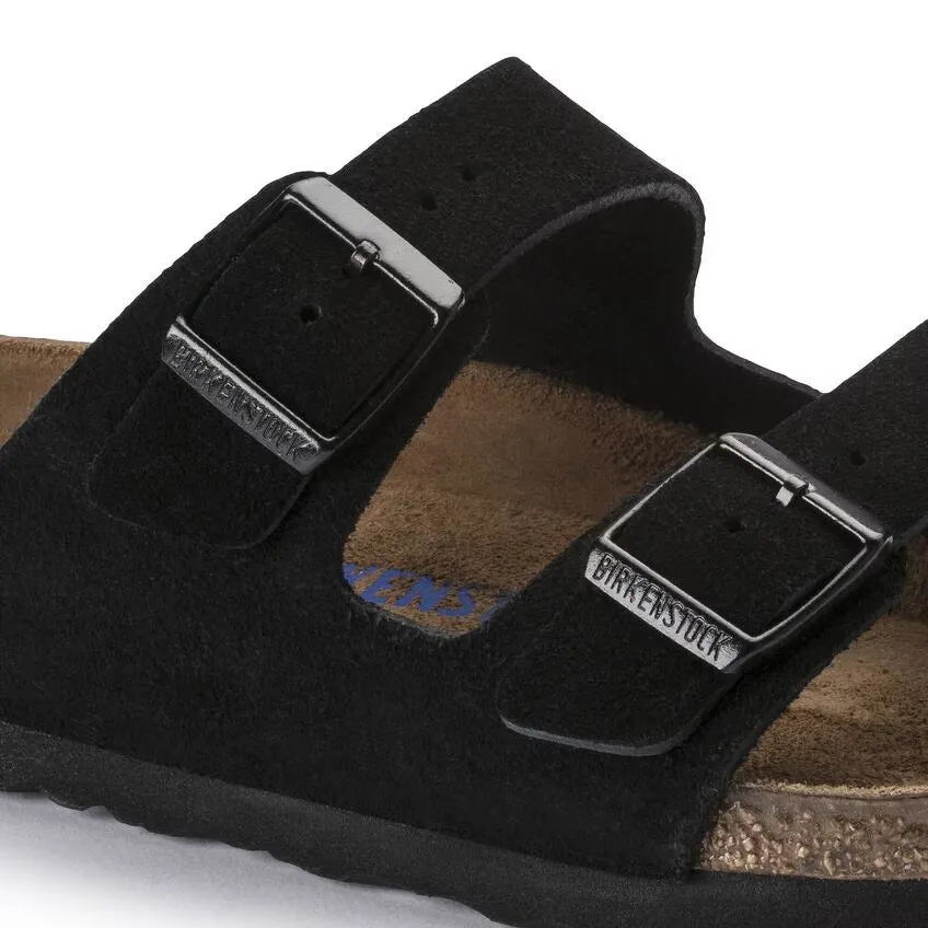 Birkenstock Arizona Suede Leather Soft Footbed - Black