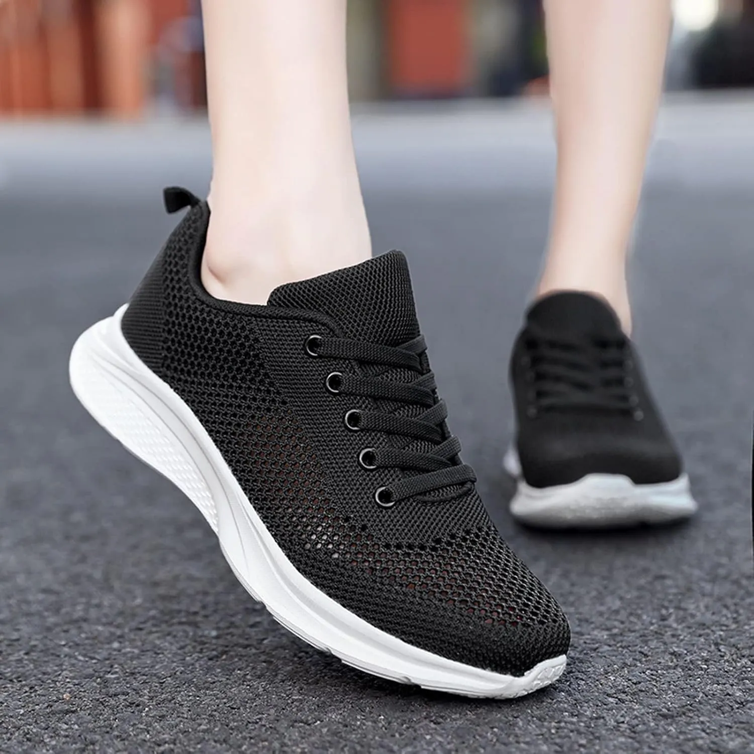 Black High Top Sneakers for Women Comfortable Women's Non Slip Work Shoes Wide Width Black Sneakers for Women Black Casual Sneakers for Women 2023 Zapatos Cerrados De Vestir OrtopDicos para Mujer