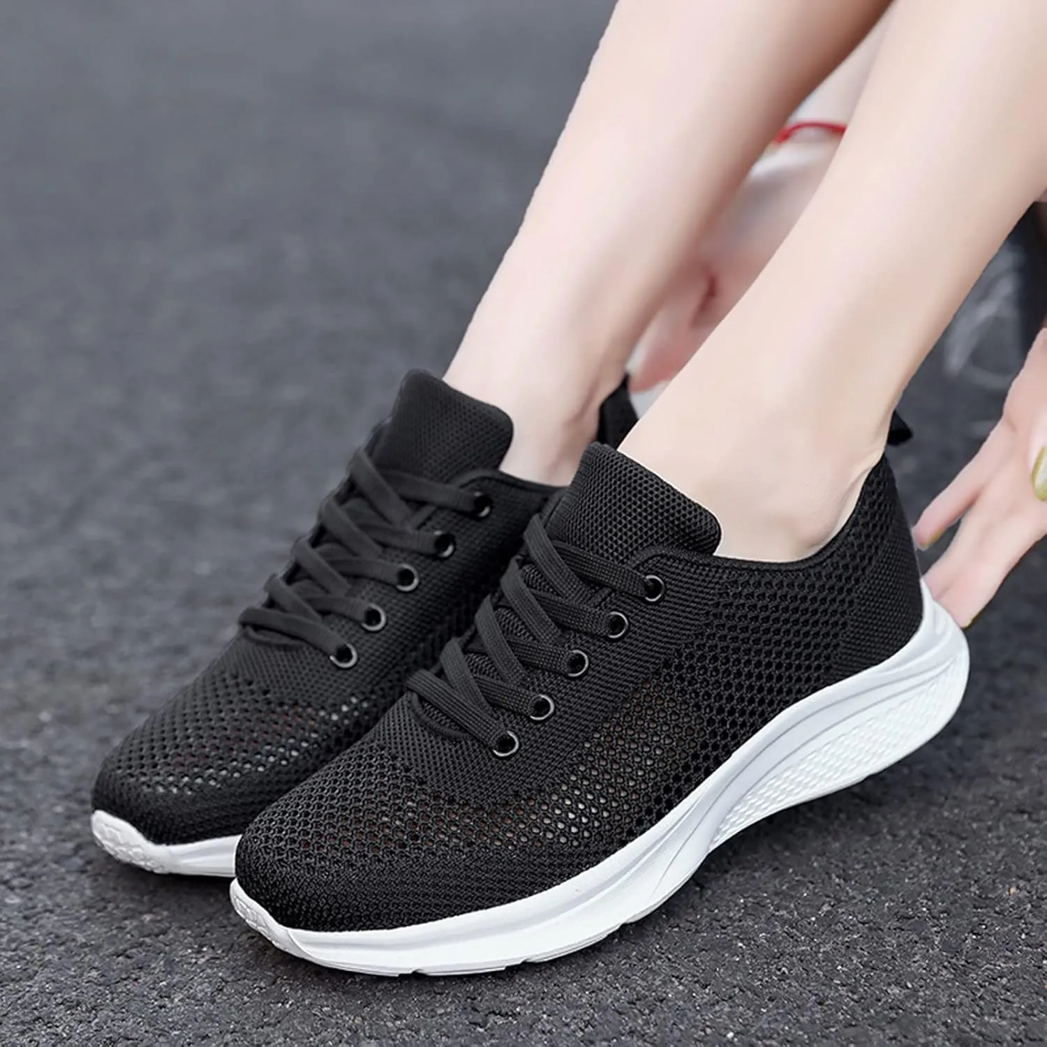Black High Top Sneakers for Women Comfortable Women's Non Slip Work Shoes Wide Width Black Sneakers for Women Black Casual Sneakers for Women 2023 Zapatos Cerrados De Vestir OrtopDicos para Mujer