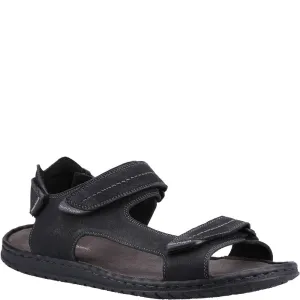 Black Neville Quarter Strap Sandals
