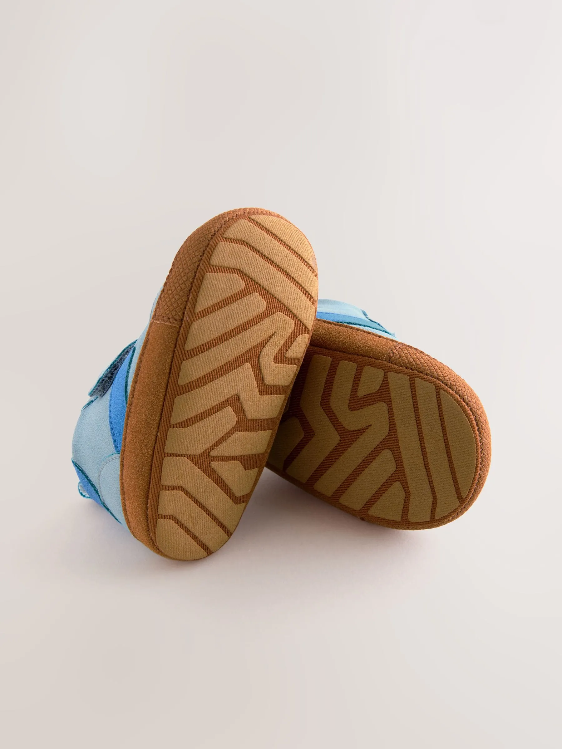 Blue Baby Touch Fastening Elastic Lace Chevron Trainers (0-24mths)