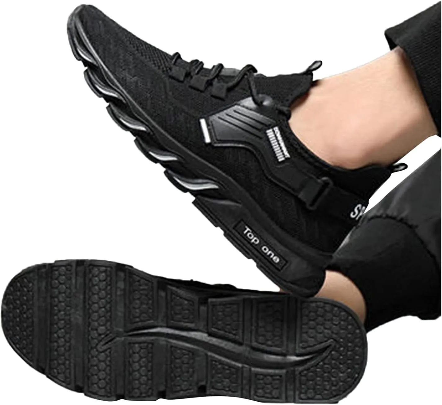 BORAMAX Men's Running Shoes Breathable Men's Tennis Shoes Lightweight Sneakers One Pedal Gym Casual Comfortable Shoes