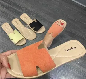 Castel Ash Coral Flat Slit Sandals
