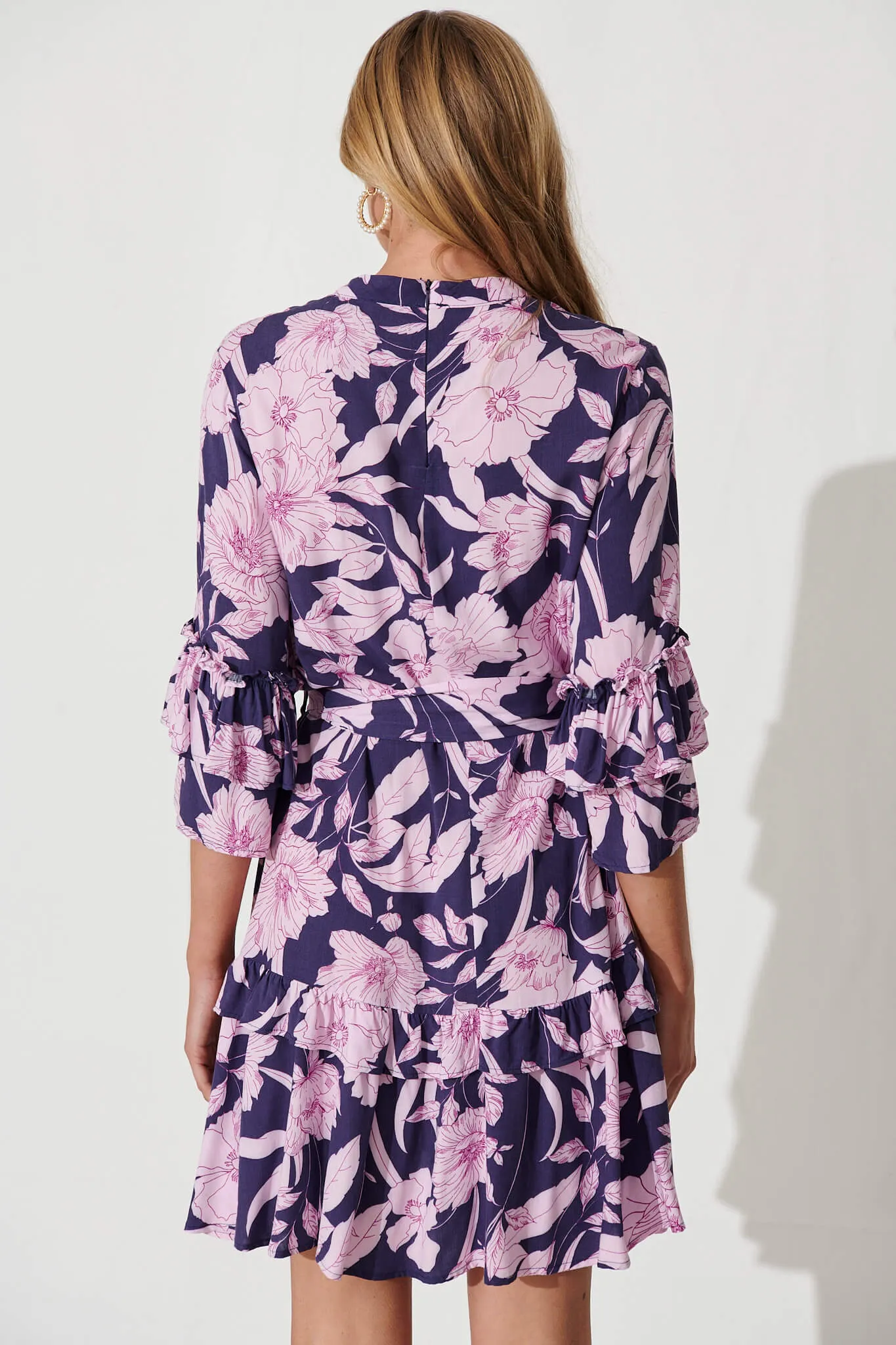 Cecile Dress In Purple Floral