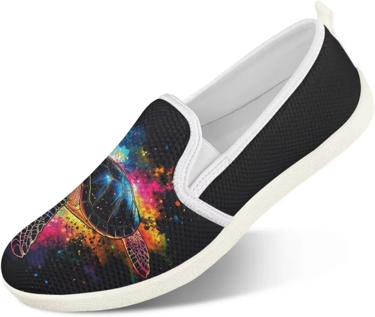 chaqlin Slip On Loafers for Men Women Wide Soft Toe Tennis Shoes Animal Print Fashion Hands Free Work Flat Clipper Mesh Athletic Sneaker