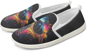 chaqlin Slip On Loafers for Men Women Wide Soft Toe Tennis Shoes Animal Print Fashion Hands Free Work Flat Clipper Mesh Athletic Sneaker