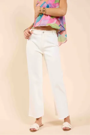 Clear Eyes Wide Leg Denim Pants - White | Sadie and Sage
