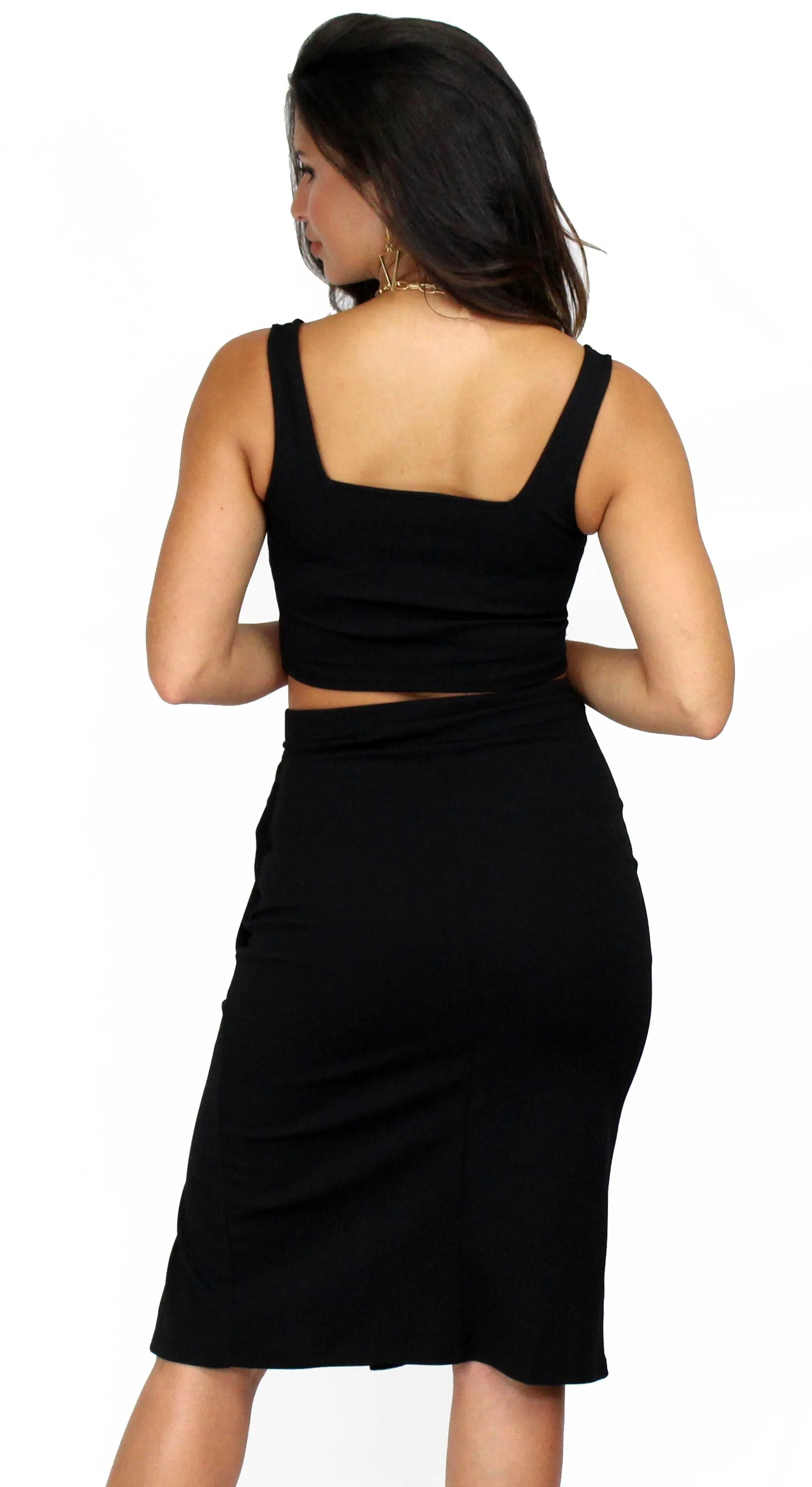 Comfort Zone Black Skirt Two-Piece Set