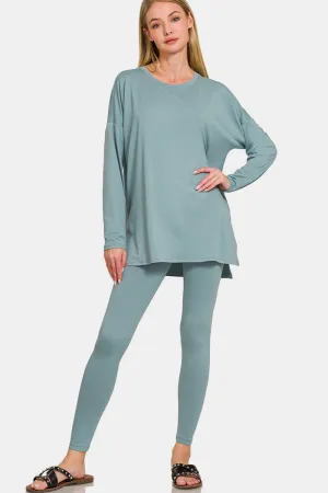 Comfy Basics - Brushed Microfiber Top and Leggings Set