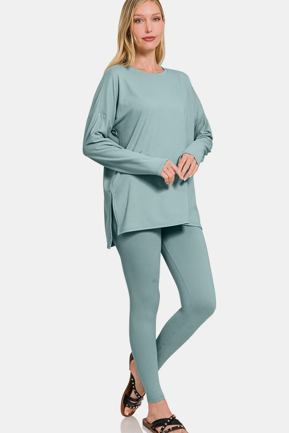 Comfy Basics - Brushed Microfiber Top and Leggings Set
