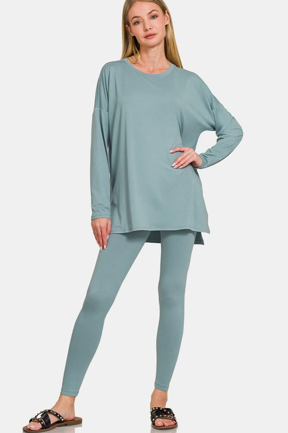 Comfy Basics - Brushed Microfiber Top and Leggings Set