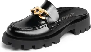 DREAM PAIRS Mules for Women Slip On Shoes Platform Thick Comfortable Womens Chunky Flat Slides Slippers Loafers