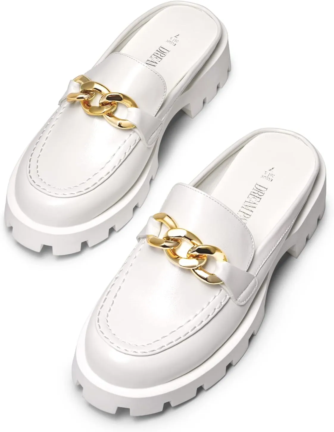 DREAM PAIRS Mules for Women Slip On Shoes Platform Thick Comfortable Womens Chunky Flat Slides Slippers Loafers