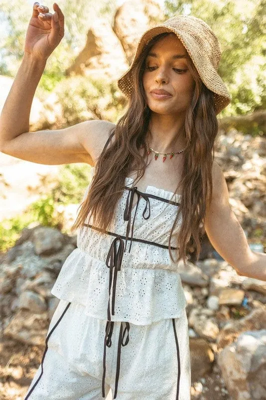 Evie Eyelet Binding Tank Top