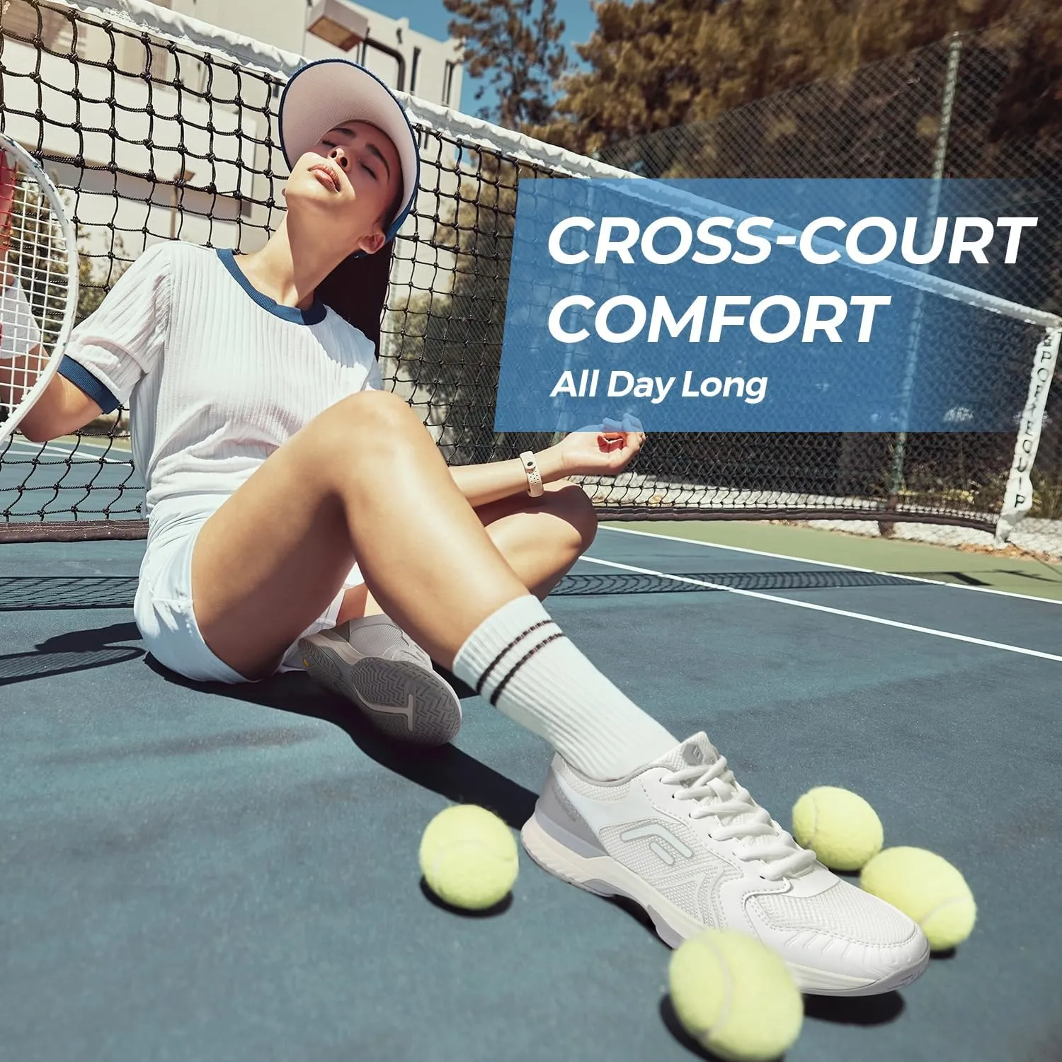 FitVille Wide Pickleball Shoes for Women Cloud-Like Lightweight Womens Tennis Shoes with Arch Support, Wide Toe Box Breathable Court Shoes for Racketball, Badminton