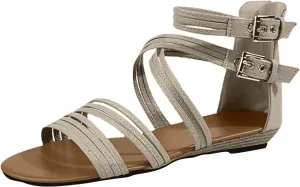 Flat Sandals for Women Vintage Slip on Orthopedic Sandals Breathable Large Size for Women Summer Wedding