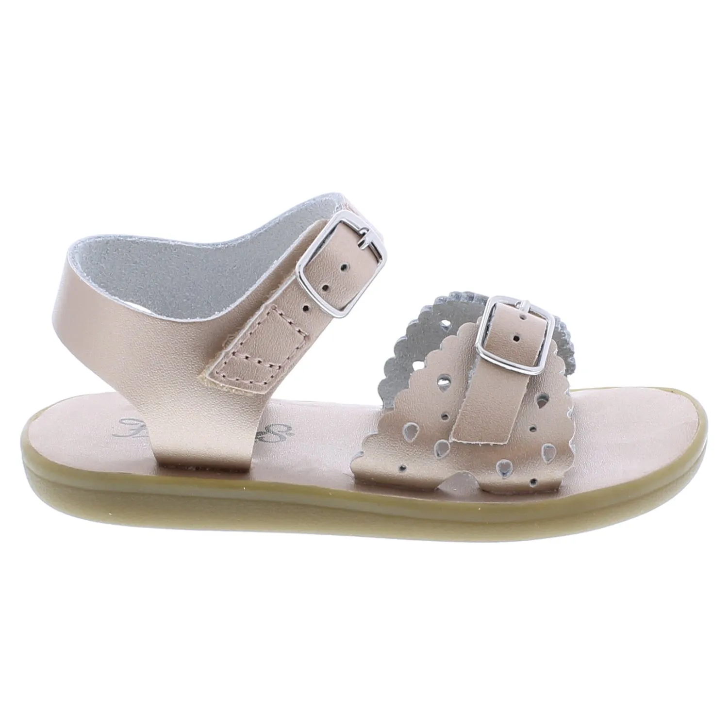Footmates Eco-Ariel | Rose Gold Microfiber Little Kids Sandals