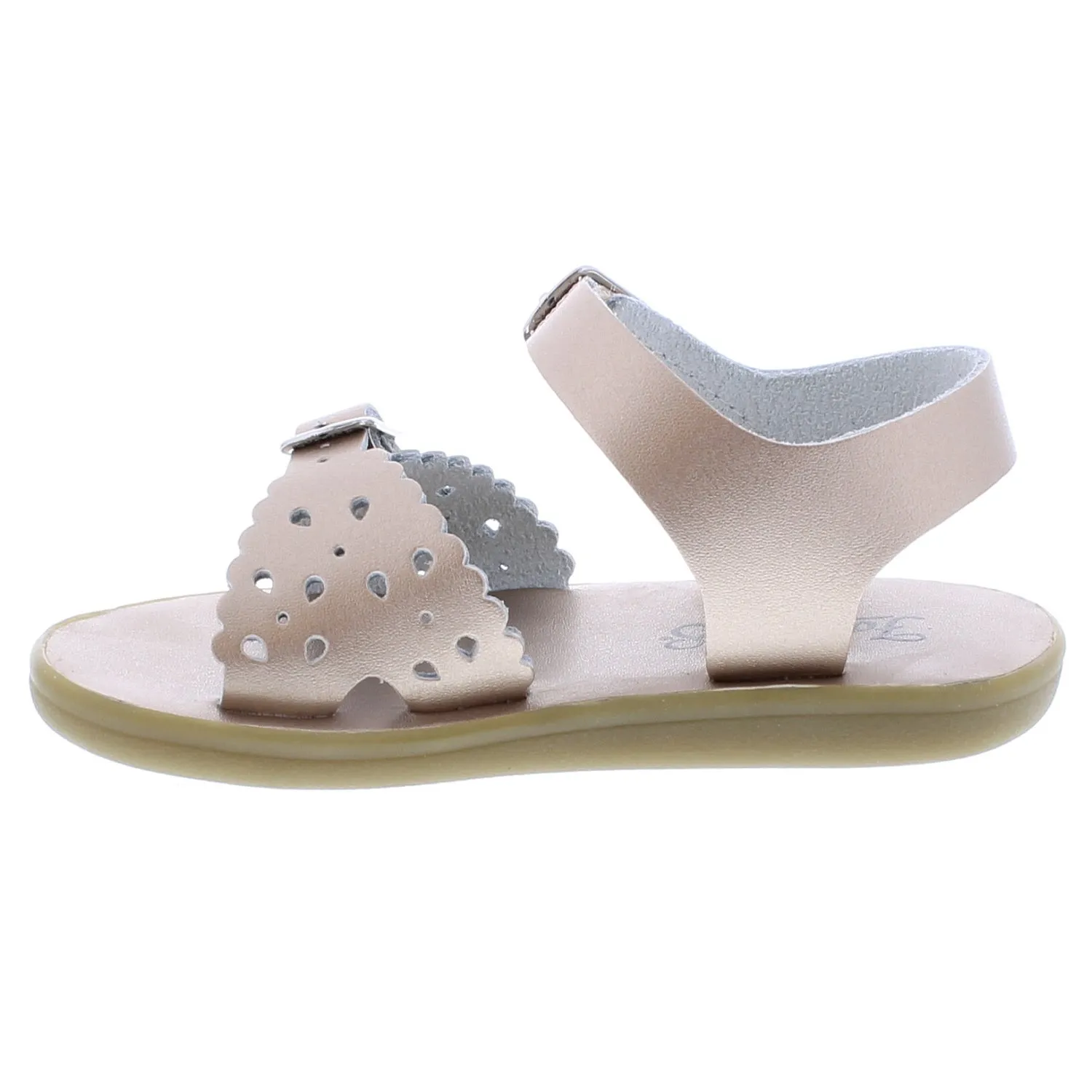 Footmates Eco-Ariel | Rose Gold Microfiber Little Kids Sandals