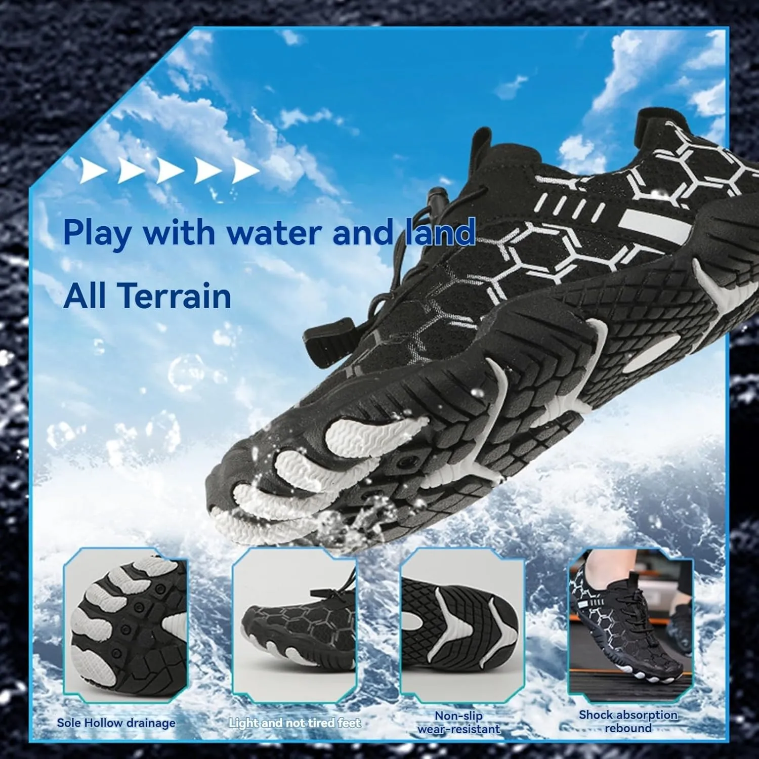Hike Barefoot Shoes for Women Men, Pro Healthy Non-Slip & Breathable, Womens Barefoot Shoes for Running and Water Activities, Equipped with Drainage Holes