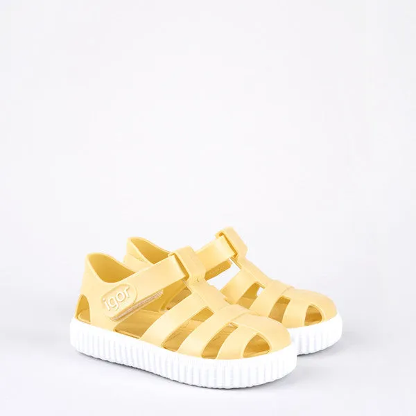 Igor Nico Vanilla Yellow Velcro Jelly Sandals