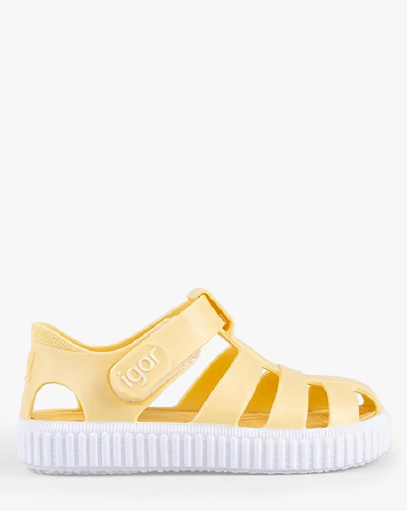 Igor Nico Vanilla Yellow Velcro Jelly Sandals