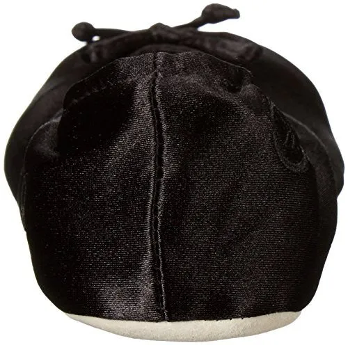 Isotoner Women's Satin Ballerina Slipper, Black, Medium/6.5-7.5 M US