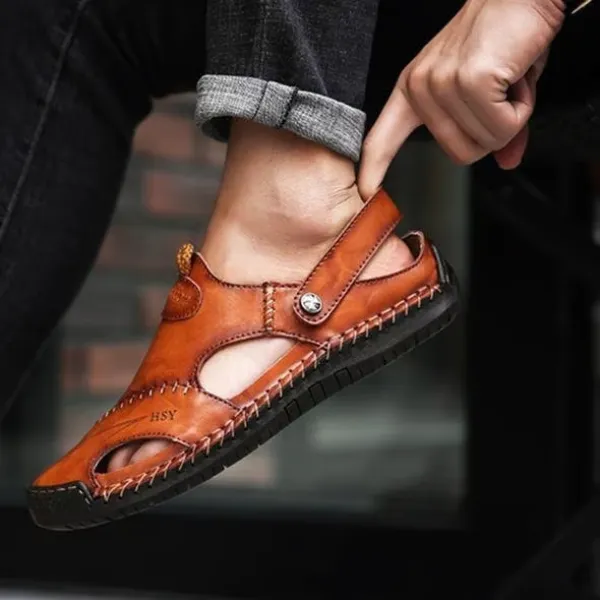 Ivor - Large Size Soft Leather Men's Breathable Outdoor Sandals
