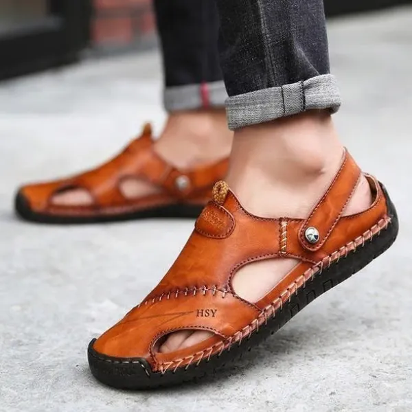 Ivor - Large Size Soft Leather Men's Breathable Outdoor Sandals