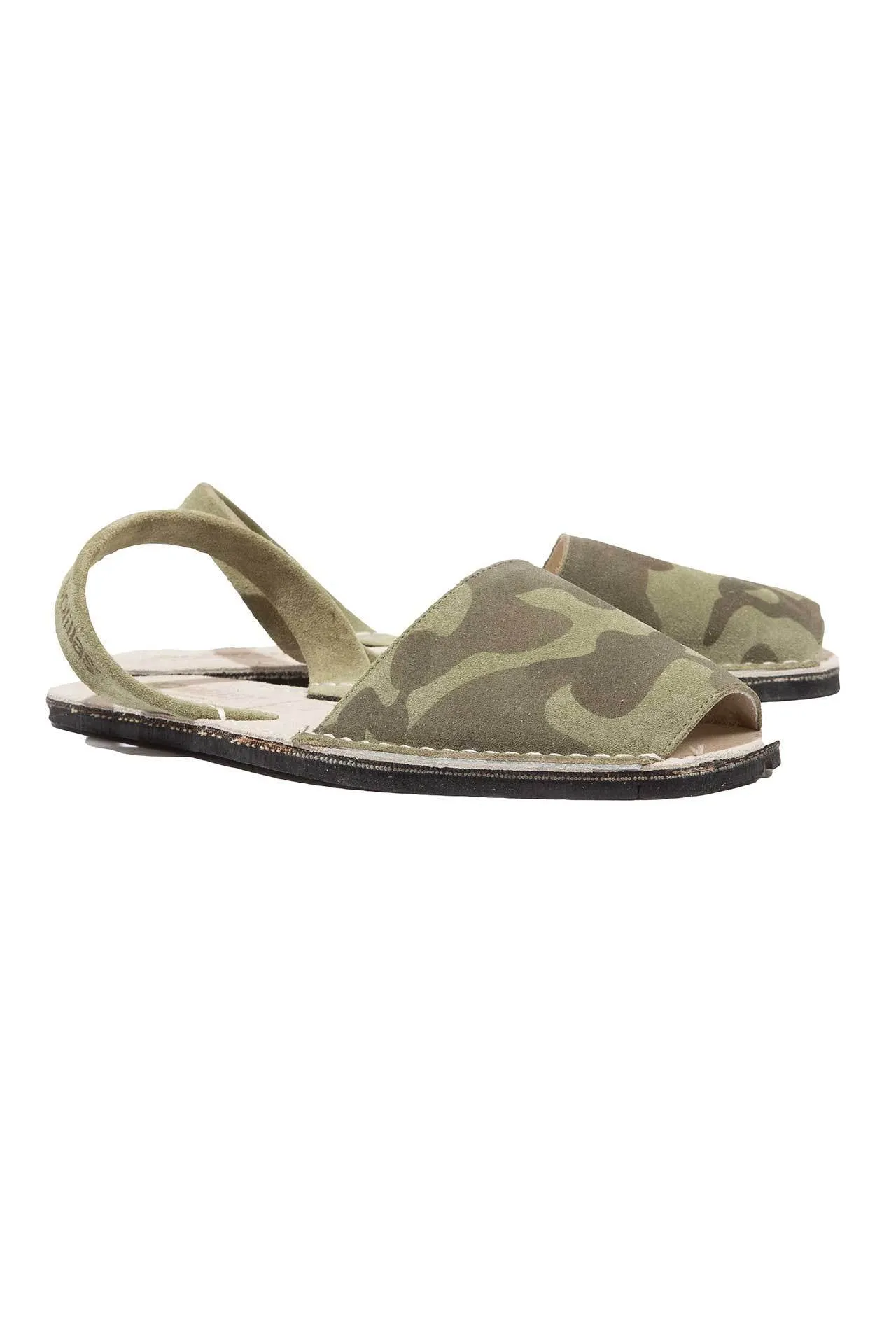 Khaki Camo - Camoflague Suede sandals - Women