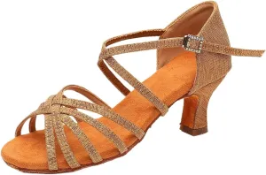 Latin-Dance-Shoes For Women Girls Modern Tango Salsa Ballroom Dancing Shoes Jazz Ladies Practice Dance-Shoes Salsa Heeled Sandal