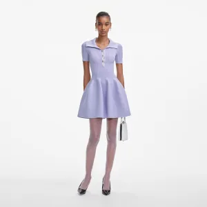 Lilac Ribbed Knit Mini Dress