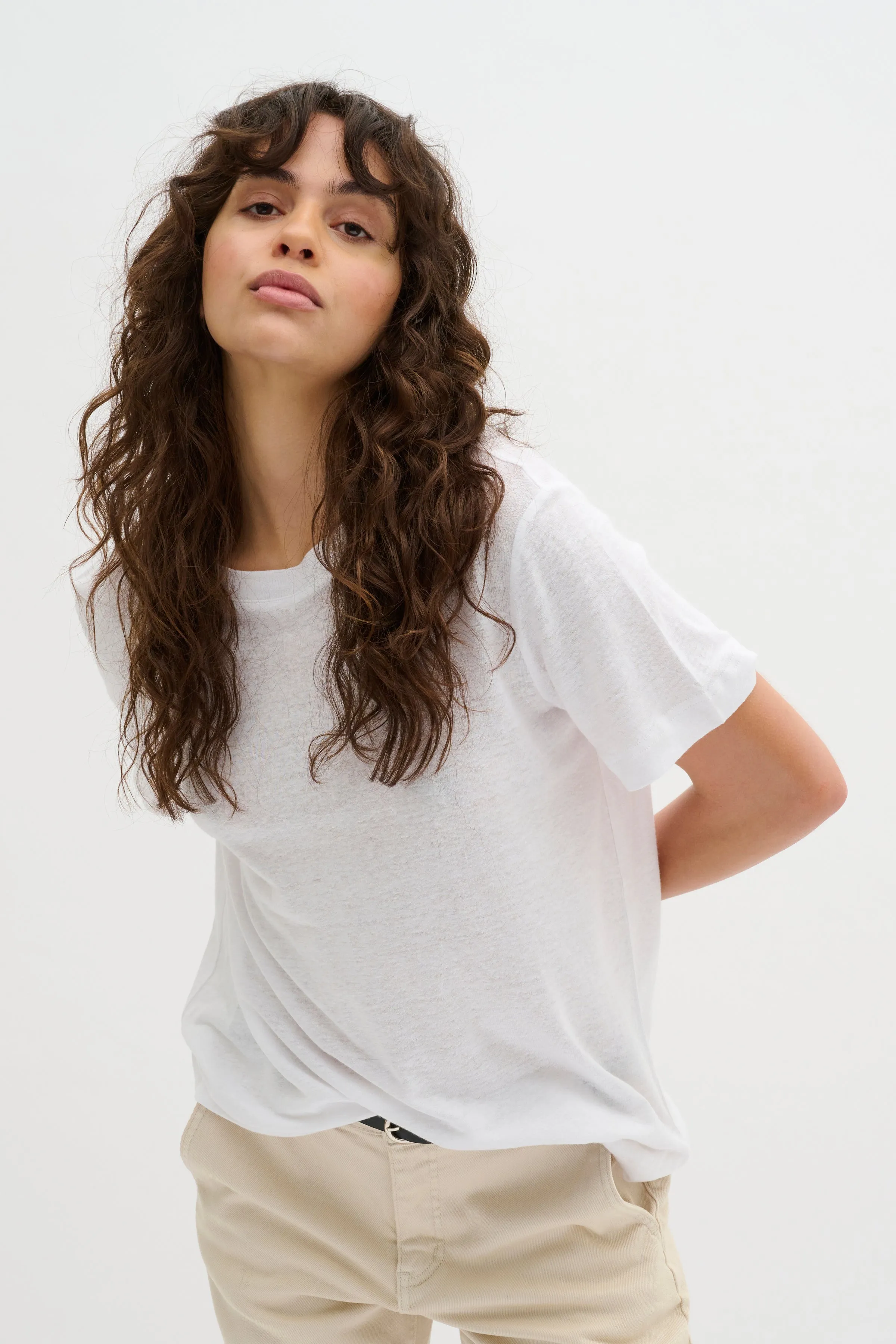 Lisa Linen T-Shirt - White