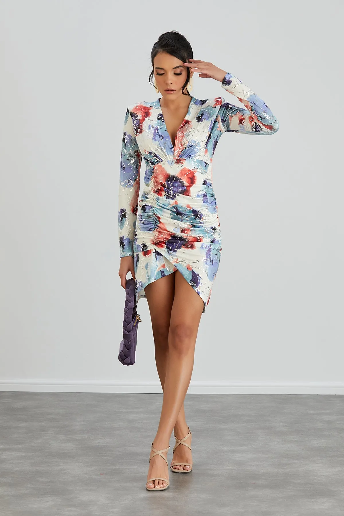 Long Sleeve Rouge Mini Dress
