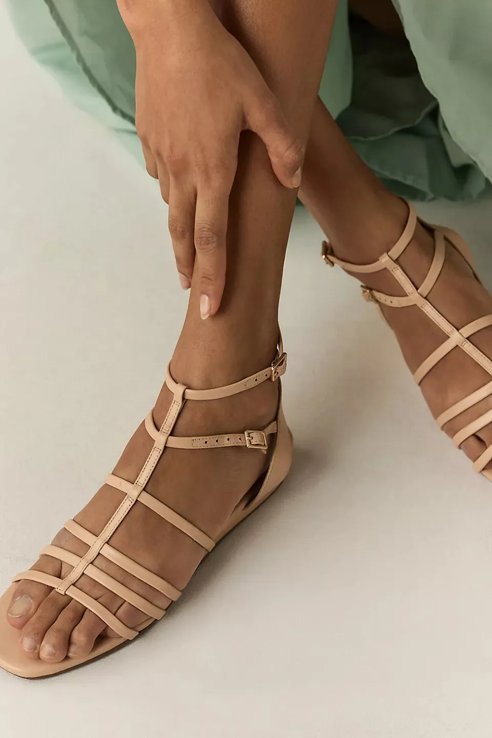 Luxurious Leather Beige Sandal